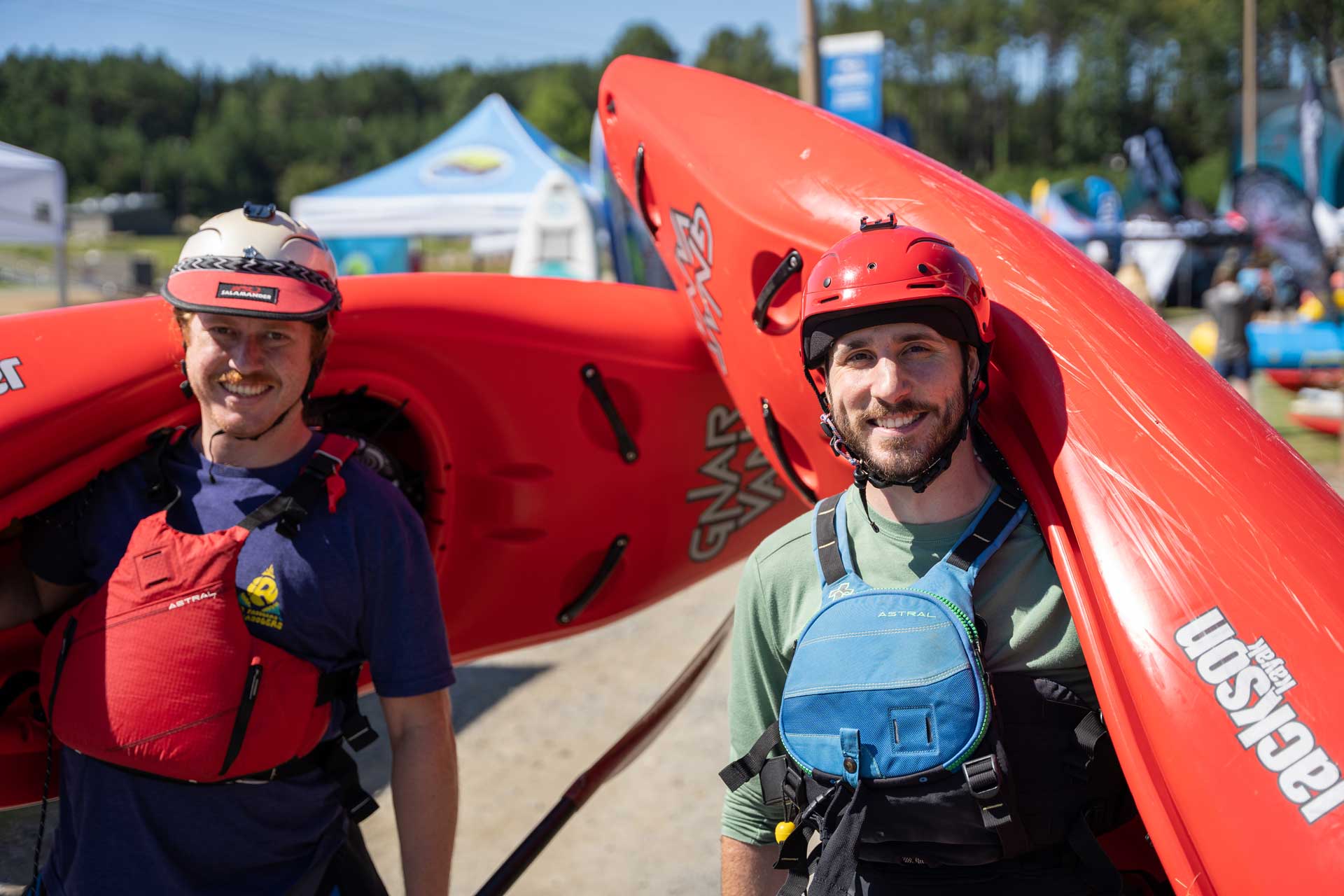 Two smiling paddlers